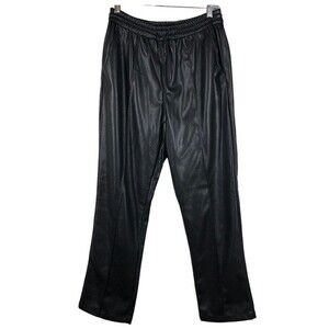 Jonathan Simkhai Tay Black Vegan Leather Stretch Jogger Pants Small